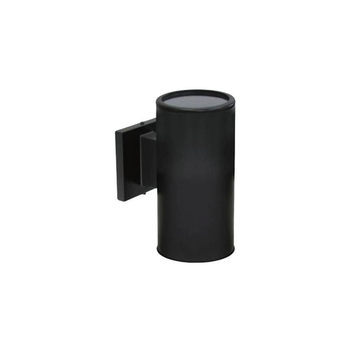 Avista Cylinder Outdoor Wall Sconce Black -Round 9"