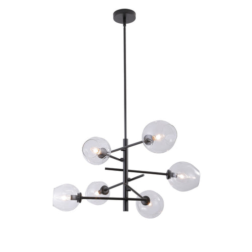 Hillcrest Chandelier 6-Light Matte Black