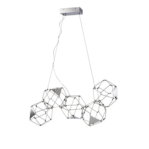 Avista Cube Chandelier 33" Chrome -LED