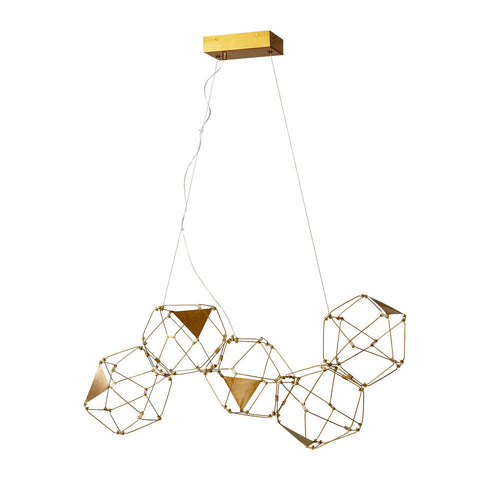 Avista Cube Chandelier 33" Gold -LED