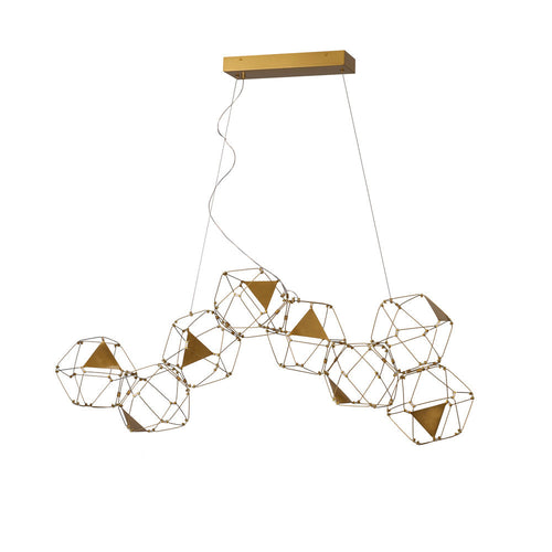 Avista Cube Chandelier 50" Gold -LED