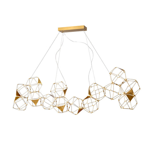 Avista Cube Chandelier 73" Gold -LED