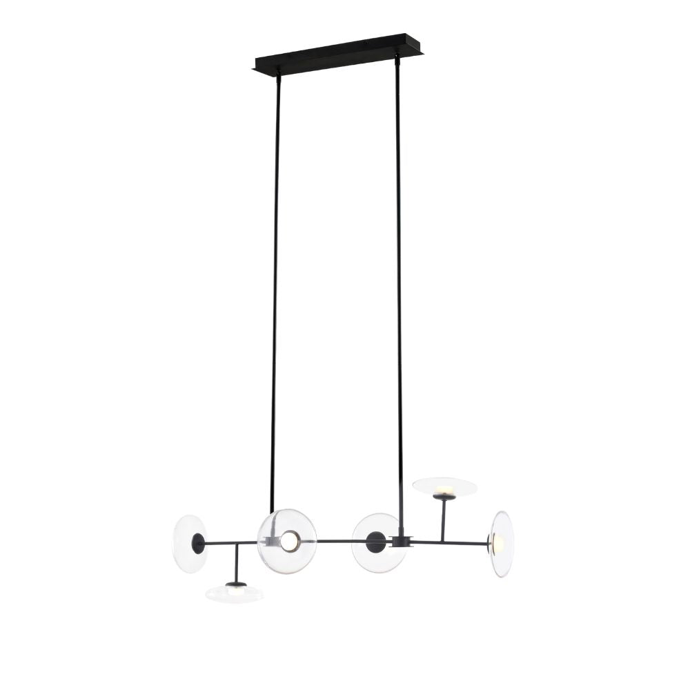 Avista Helix Linear Chandelier 6-Light Black -LED – Avista Lighting