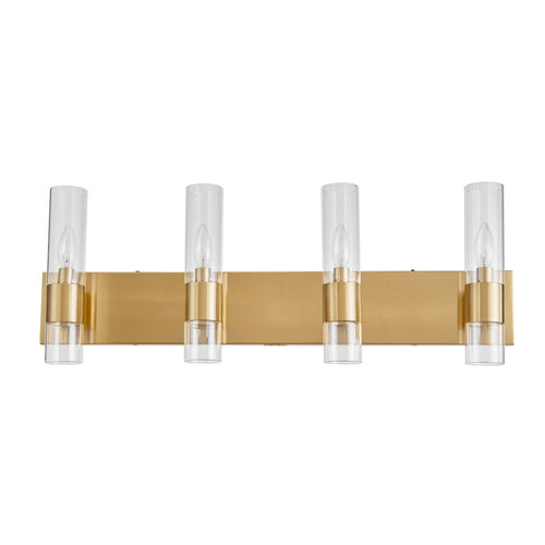 Core 30" 4-Light Vanity Wall Light Aged Brass