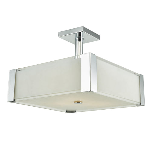 Urban Semi-flush Mount Square 3-Light Brushed NIckel