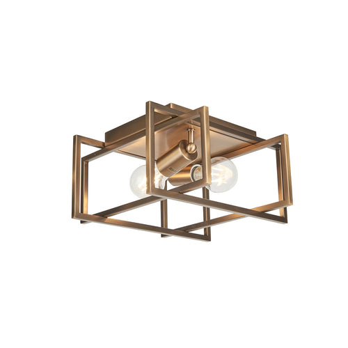 Avista Korson 12" Flush Mount Antique Brass 2-Light