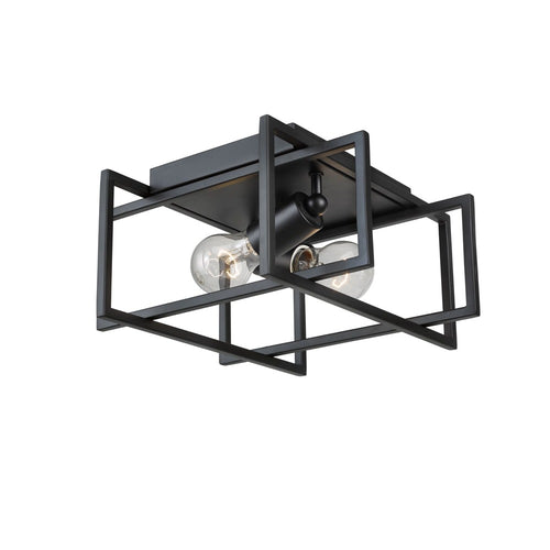 Korson 12" Flush Mount Black 2-Light