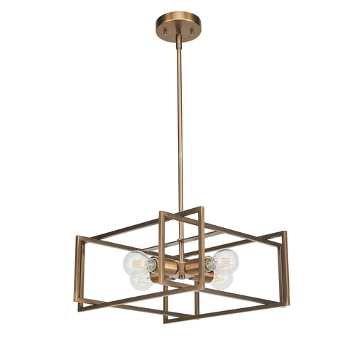 Korson 16" 4-Light Antique Brass Pendant