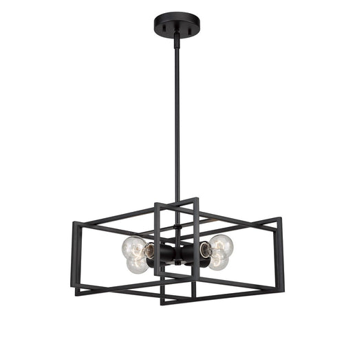 Korson 16" 4-Light Black Pendant