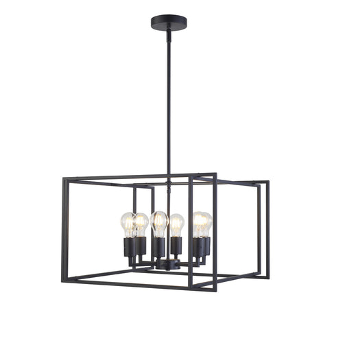 Korson 21" 6-Light Black Pendant