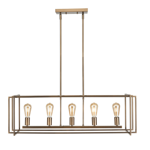 Korson 39" Linear Antique Brass Pendant