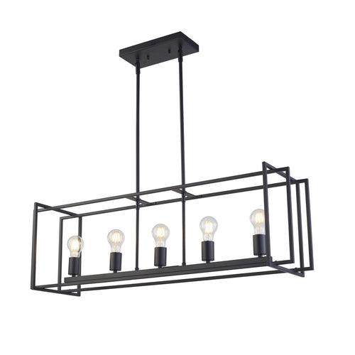 Avista Korson 39" Linear Black Pendant