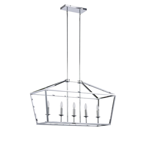 Stratford Linear Chandelier 5-Light Chrome