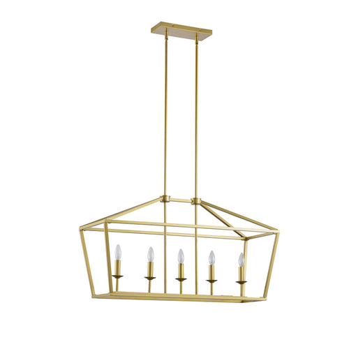 Avista Stratford Linear Chandelier 5-Light Soft Gold