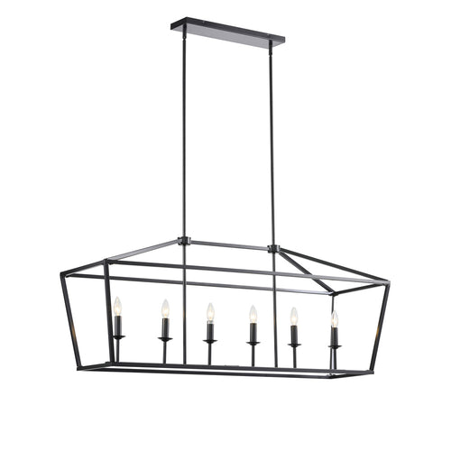 Stratford Linear Chandelier 6-Light Black