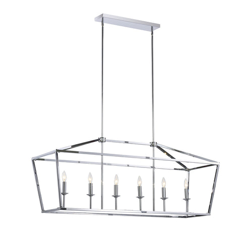 Stratford Linear Chandelier 6-Light Chrome