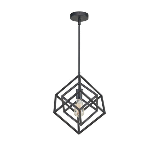 Geometric 12" Pendant Black