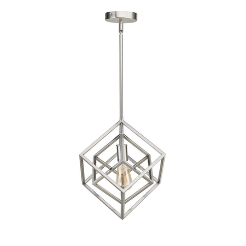 Geometric 12" Pendant Brushed Nickel