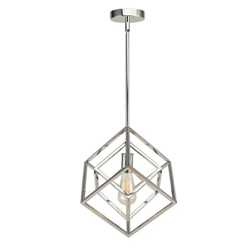 Geometric 12" Pendant Polished Nickel