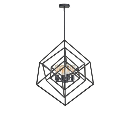 Geometric 24" Chandelier Black