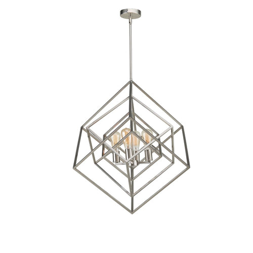 Geometric 24" Chandelier Brushed Nickel