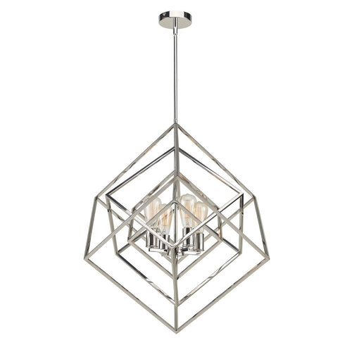 Geometric 24" Chandelier Polished Nickel