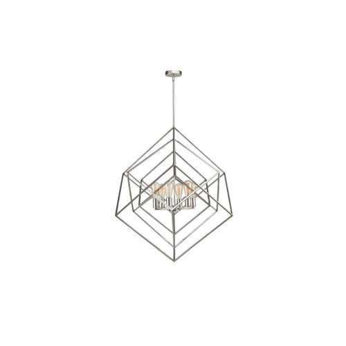 Avista Geometric 30" Chandelier Brushed Nickel