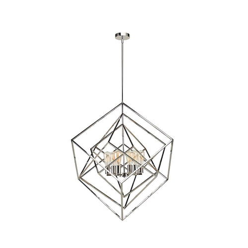 Avista Geometric 30" Chandelier Polished Nickel