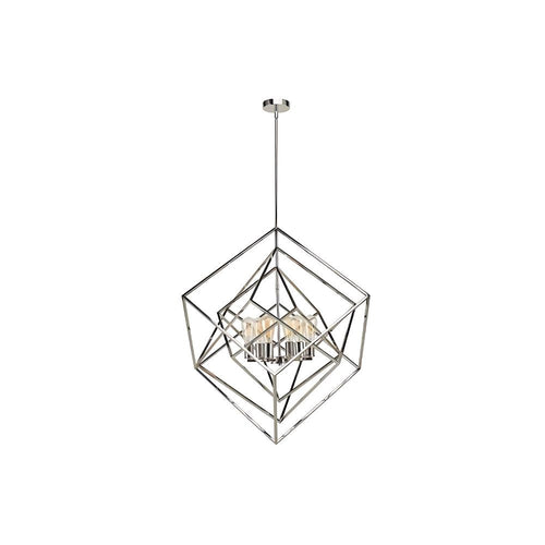 Avista Geometric 30" Chandelier Polished Nickel