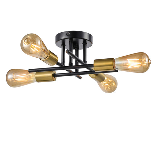 Essex Celling Light 4-Light Black & Soft Gold (Plated)