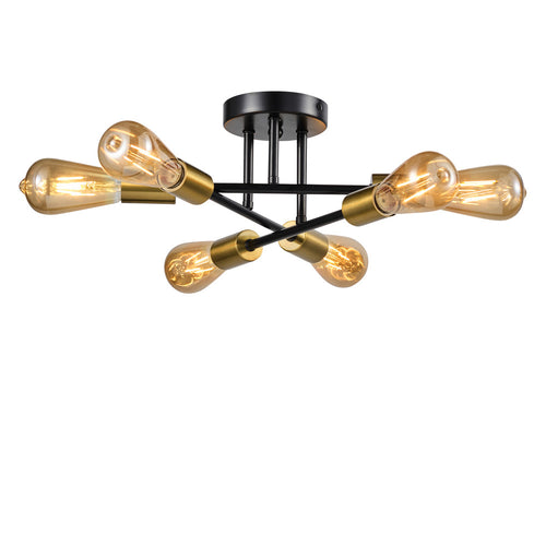 Essex Celling Light 6-Light Black & Soft Gold (Plated)