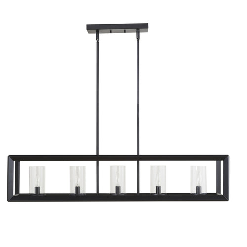 Metro 41" Linear Chandelier Black