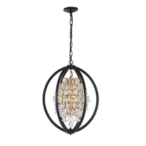 Avista Belair Chandelier 18" Black & Gold 