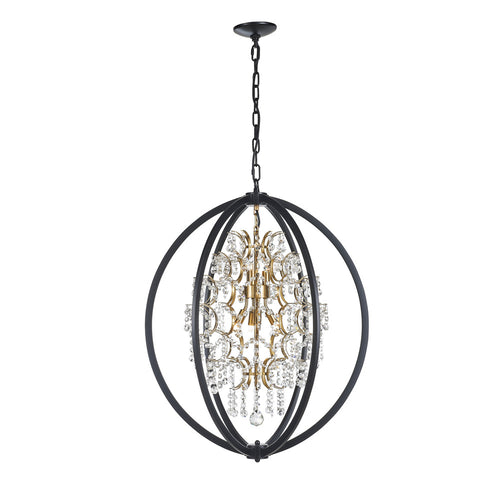 Avista Belair Chandelier 24" Black & Gold 