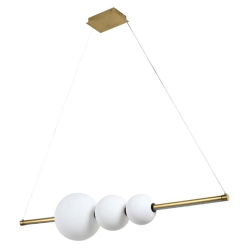 Avista Globe Chandelier Opal Glass -Gold