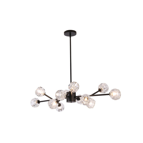 Avista Hampton Linear Chandelier 12-Light Matte Black 