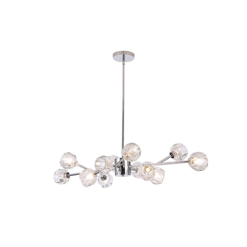 Hampton Linear Chandelier 12-Light Chrome