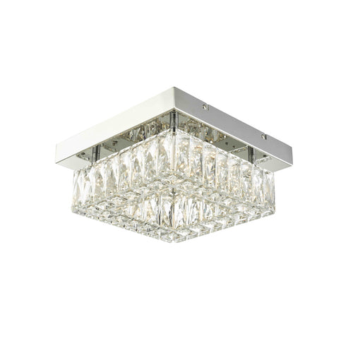 Gem Flush Mount 12" Square Chrome -LED